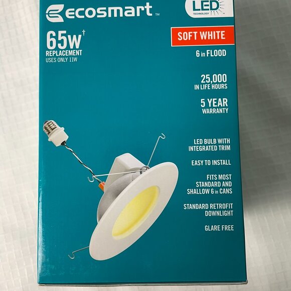 Ecosmart 65W Equivalent LED Downlight Soft White 4" Dimmable GU24 Energy Star - Picture 4 of 5